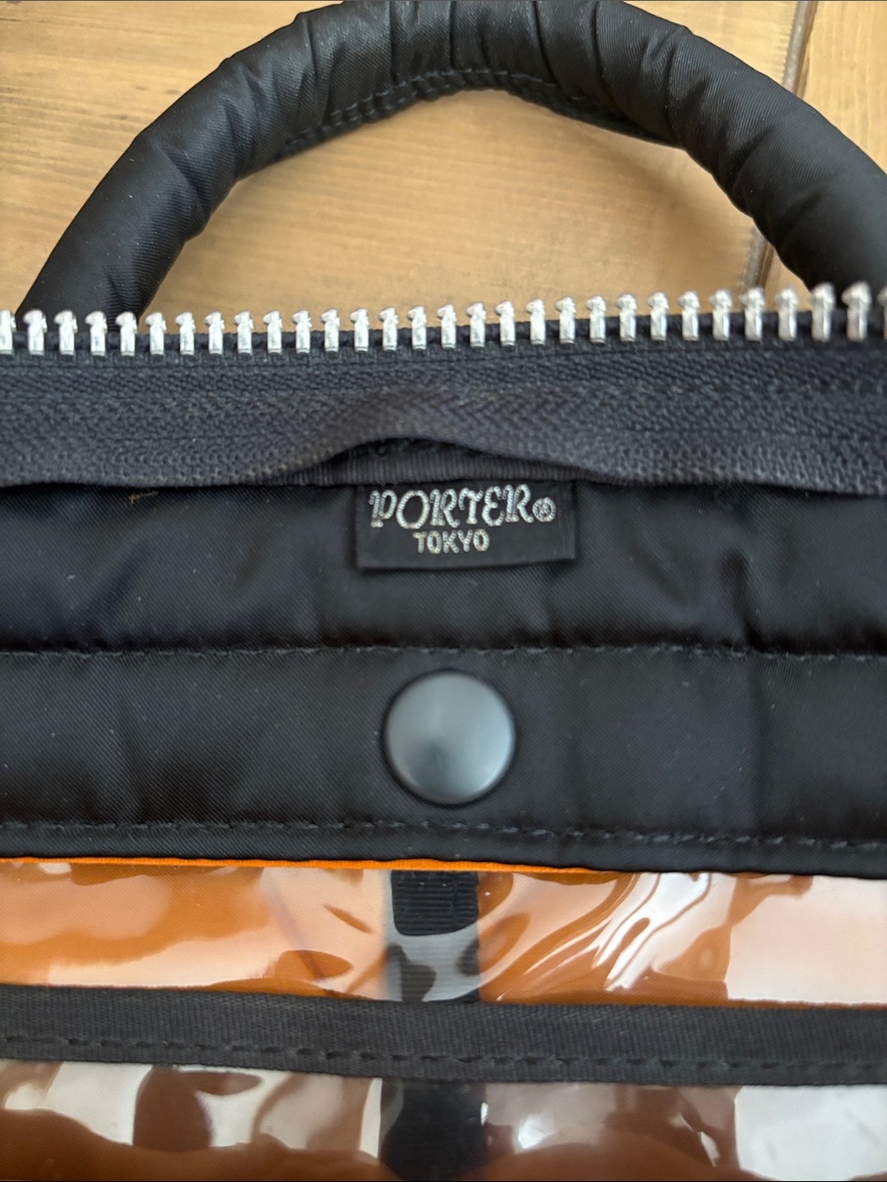 Porter Tokyo Nylon Tote Bag with Front Pockets. 15”x12.5” - Picture 4 of 4